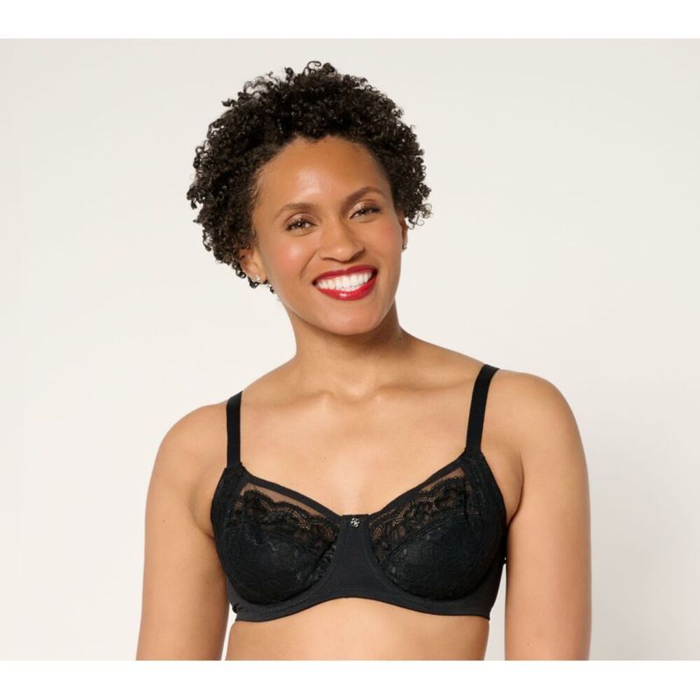 Breezies Women's Bra Sz 44DDD Natural Curves Unlined Support Black